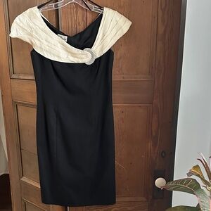 Vintage Elegant Black and Cream Dress by Rimini